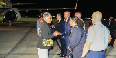 Congresswoman Joyce Beatty arrives in Barbados as part of a Congressional delegation.