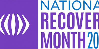 Recovery month graphic in purple