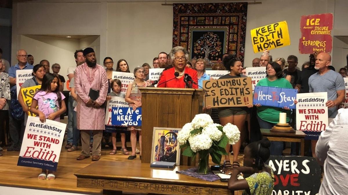 Congresswoman Beatty speaks in support of Edith Espinal.