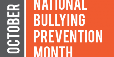 orange and blue text for bullying. 